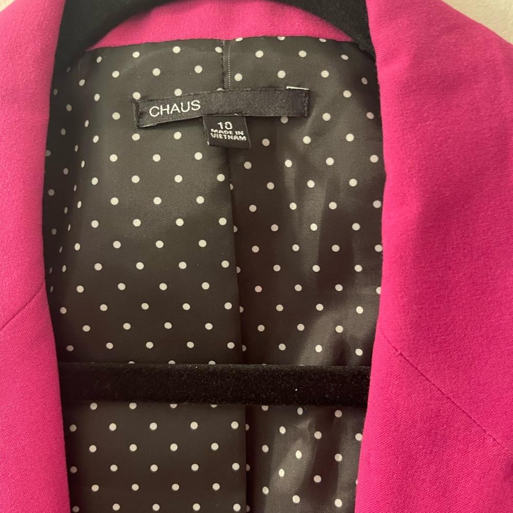 CHAUS Pink Single Button Blazer